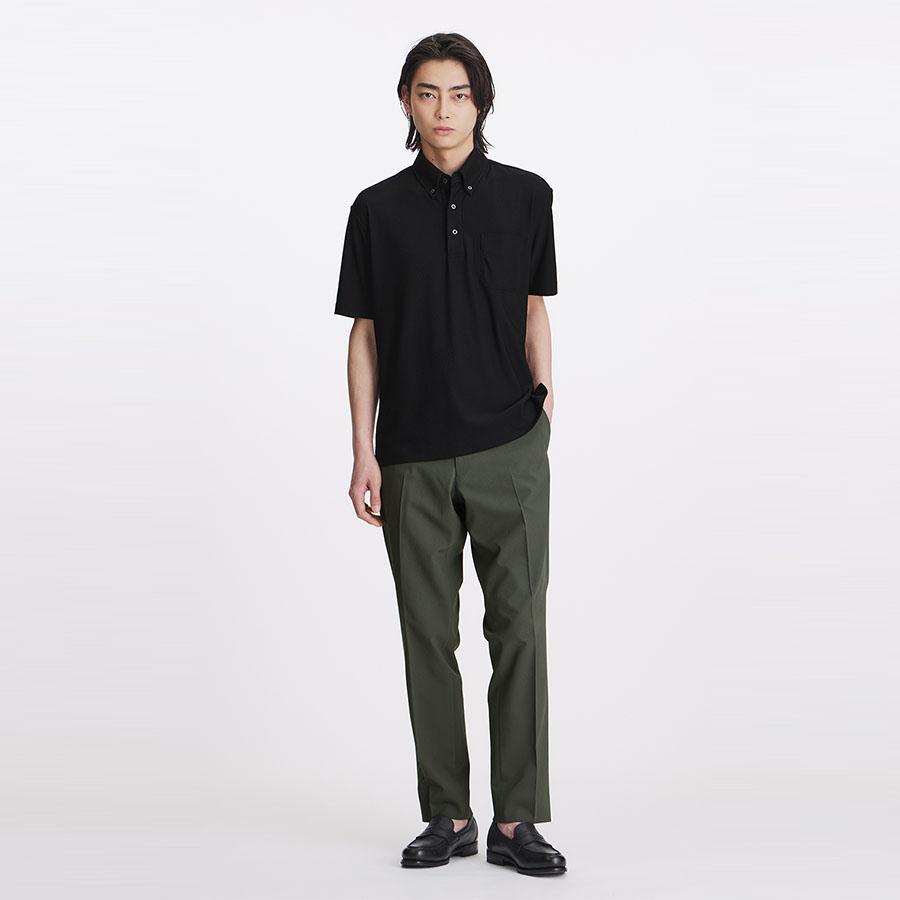 AOYAMA 【洋服の青山】ビズポロ ポロシャツ メンズ 半袖 盛夏 ブラック
