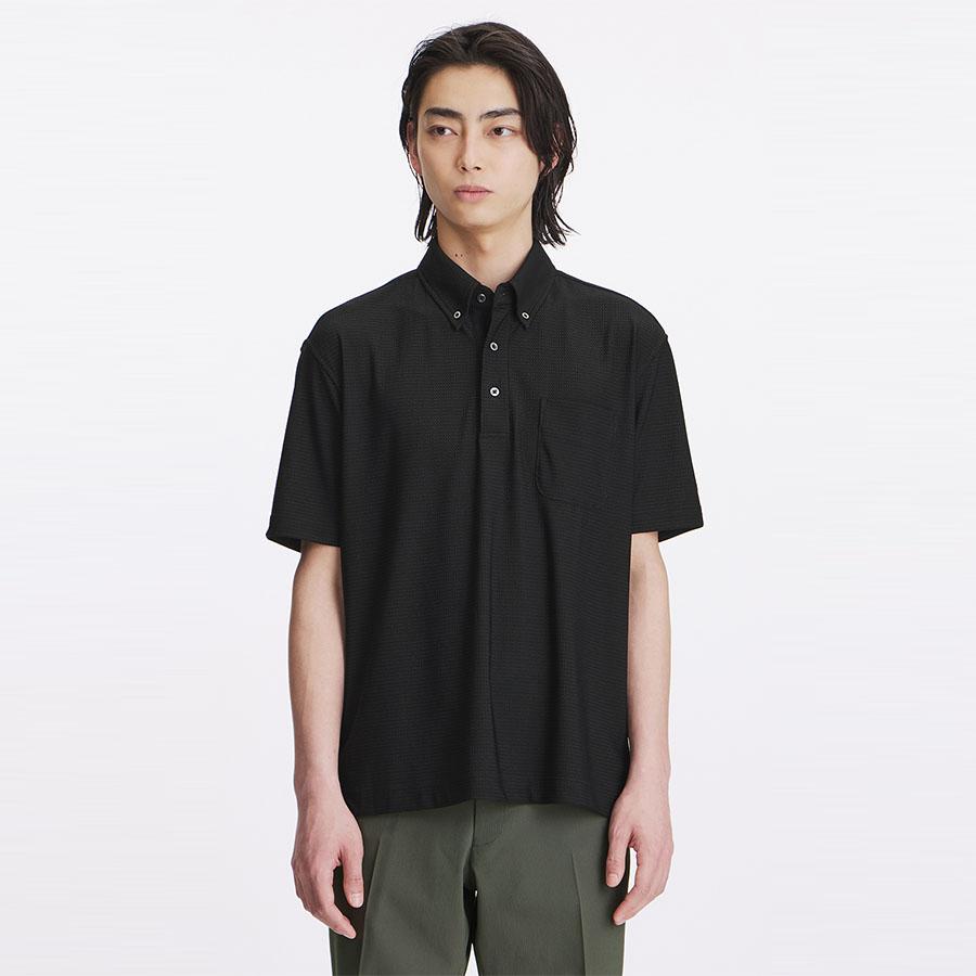 【新品・タグ付き】完売品 ANEW メンズ ポロシャツ 黒 ブラック XL AOYAMA 【洋服の青山】ビズポロ ポロシャツ メンズ 半袖 盛夏 ブラック
