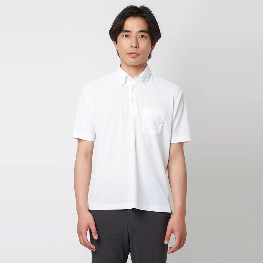 AOYAMA 【洋服の青山】秒乾 涼しい ポロシャツ ボタンダウン 半袖