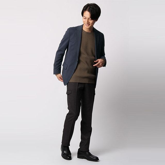 AOYAMA 【洋服の青山】ジャケット メンズ 秋冬用 ネイビー 紺 無地