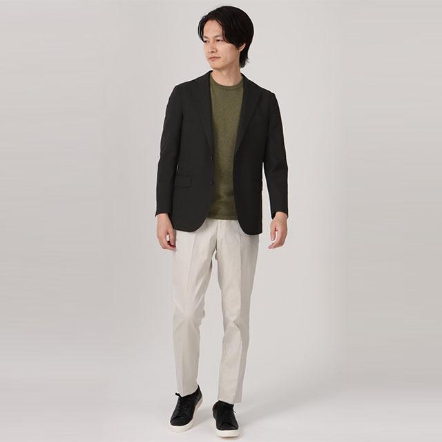AOYAMA 【洋服の青山】ジャケット メンズ スリム 春夏用 ブラック 黒