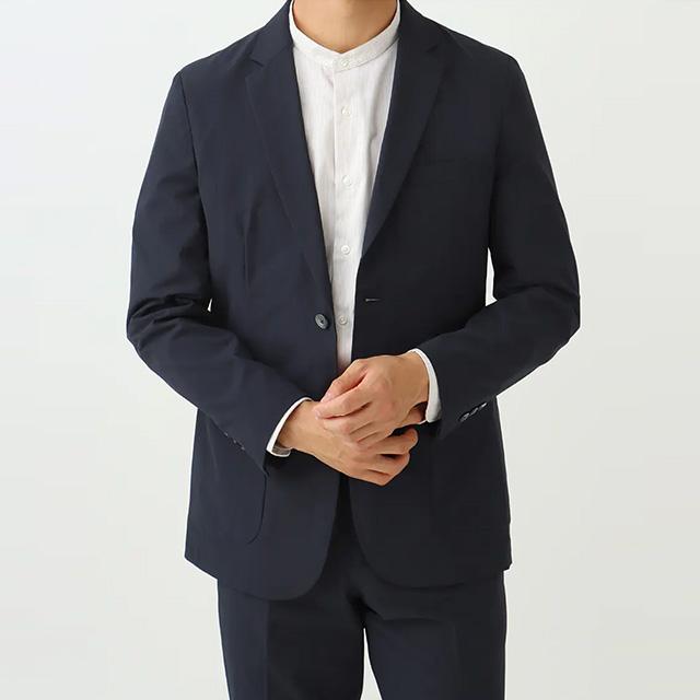 AOYAMA 【洋服の青山】春夏 ネイビー 紺 シアサッカー スタイリッシュ