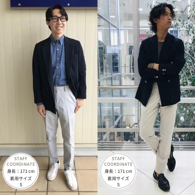 ORIHICA ネイビー ダブルブレスト ブレザー アウトレット】2wayストレッチ トロピカルダブルブレスト