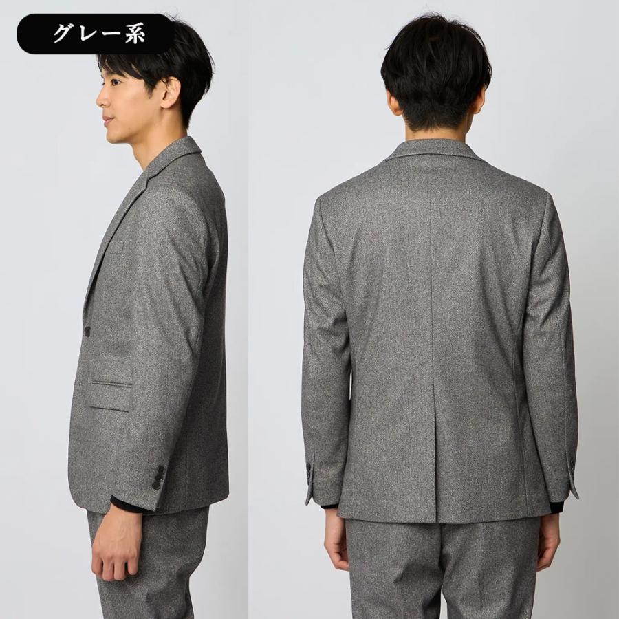 AOYAMA 【洋服の青山】洗える ジャケット メンズ 秋冬 グレー 紺 織柄