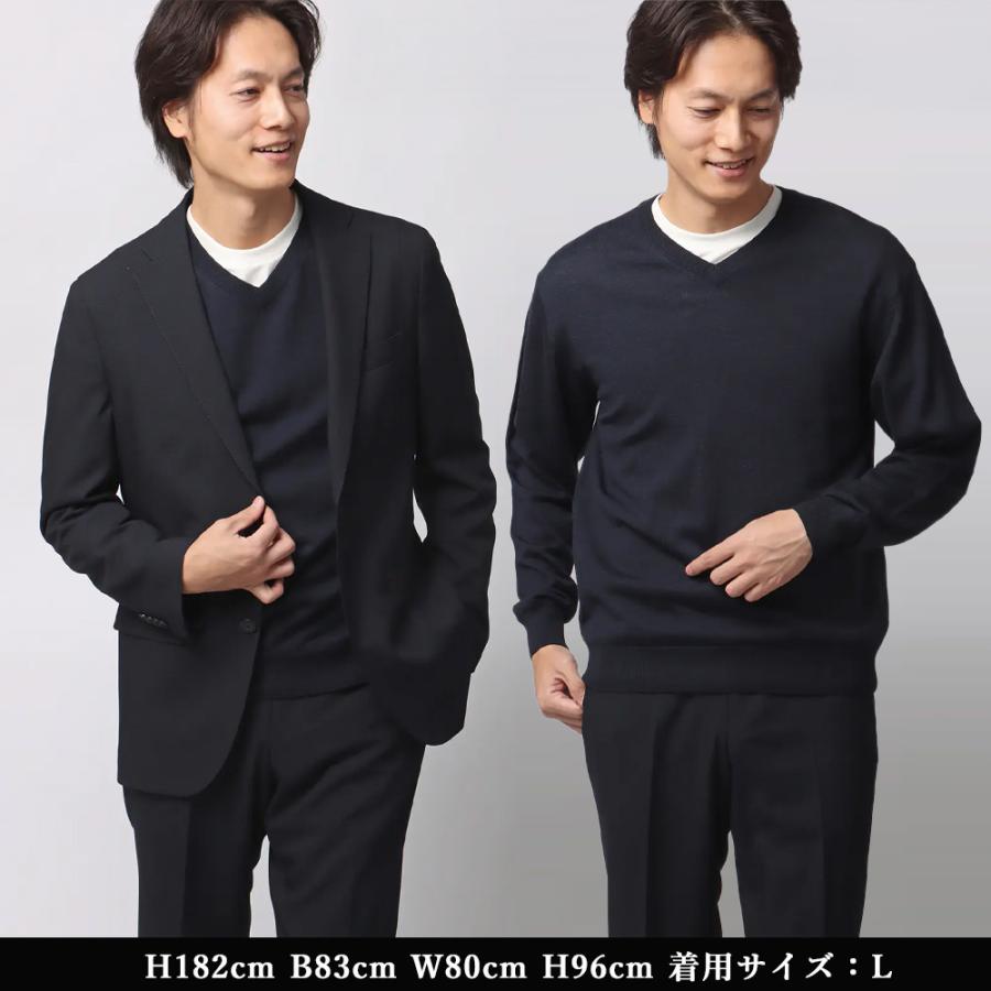 AOYAMA 【洋服の青山】毛玉になりにくい ウール100% Vネックセーター