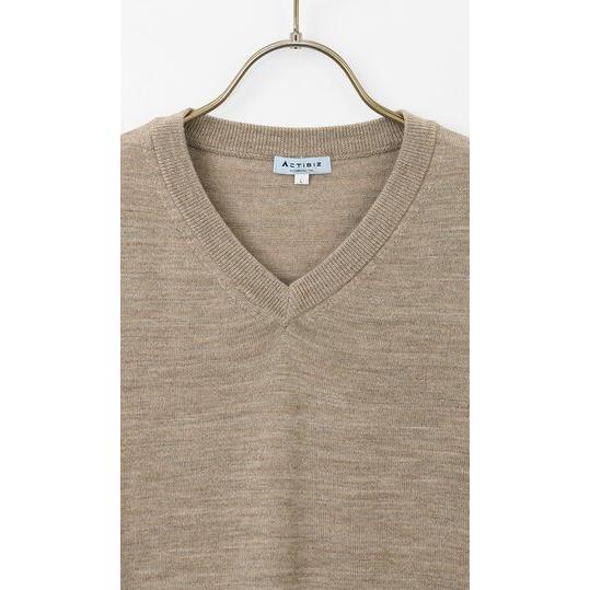 AOYAMA 【洋服の青山】毛玉になりにくい ウール100% Vネックセーター