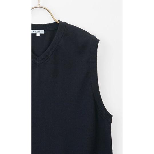 AOYAMA 【洋服の青山】毛玉になりにくい ウール100% Vネックニット