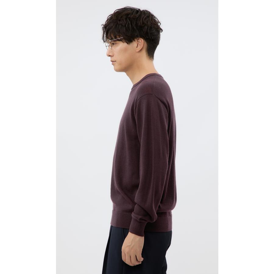 AOYAMA 【洋服の青山】洗える ニット メンズ 秋冬用 ワイン エンジ