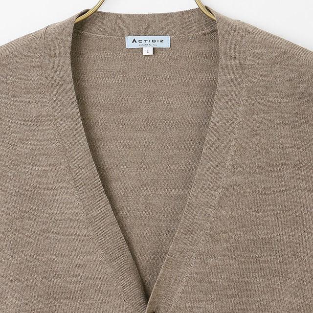 AOYAMA 【洋服の青山】毛玉になりにくい カーディガン ウール100