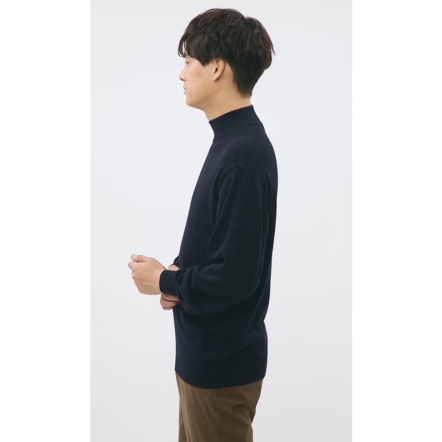 AOYAMA 【洋服の青山】毛玉になりにくい ウール100% モックネック