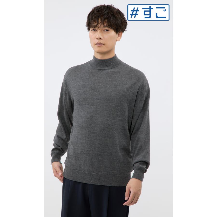 オシャレ 日本製 PING クールネックセーター(ウール100%)(脱着式裏地) カシミヤ 100％ 文字入り クルーネック セーター メンズ 軽くて 暖かい