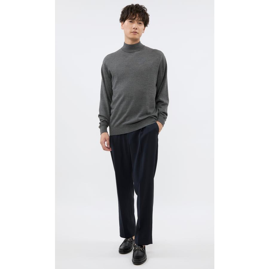AOYAMA 【洋服の青山】毛玉になりにくい ウール100% モックネック