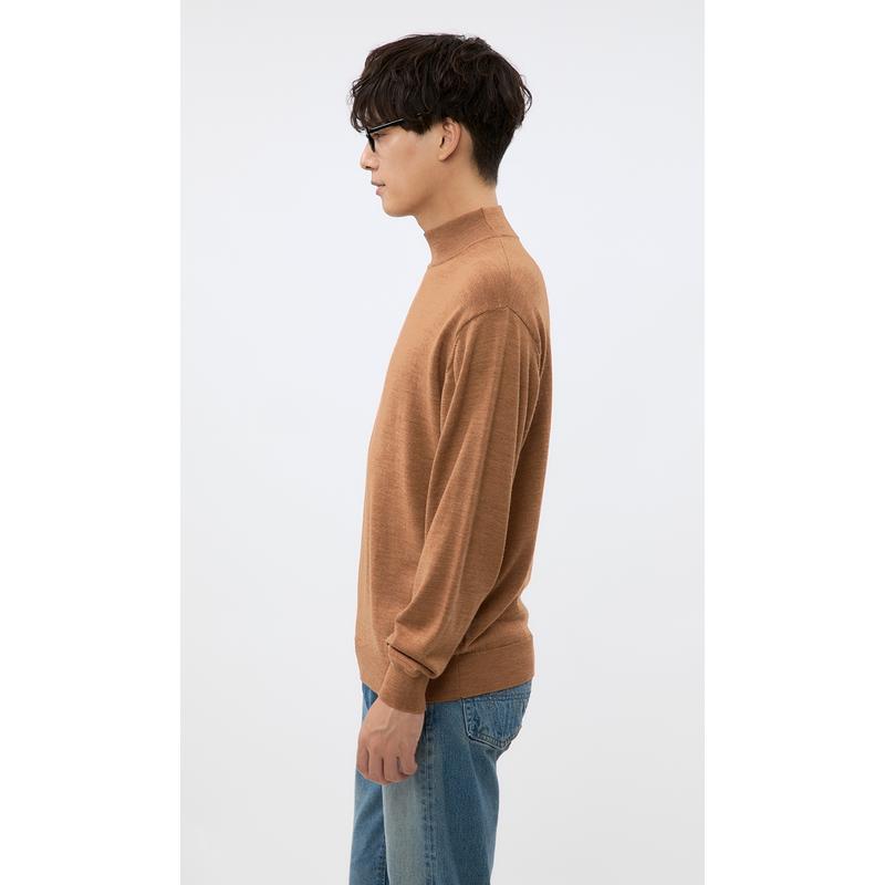 AOYAMA 【洋服の青山】毛玉になりにくい ウール100% モックネック