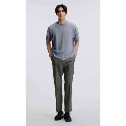 AOYAMA 【洋服の青山】鹿の子編み サマーニット 洗える 半袖