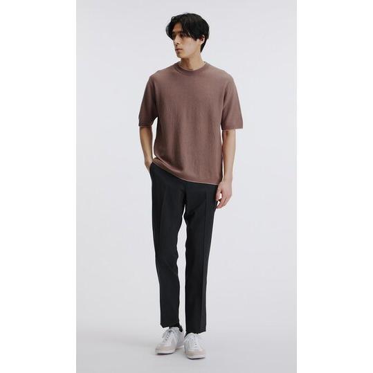 AOYAMA 【洋服の青山】鹿の子編み サマーニット 洗える 半袖 メンズ 春