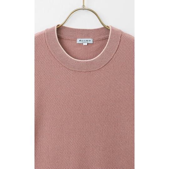 AOYAMA 【洋服の青山】鹿の子編み サマーニット 洗える 半袖 メンズ 春