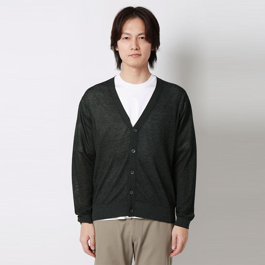 AOYAMA 【洋服の青山】接触冷感 さらさら ニットカーディガン メンズ