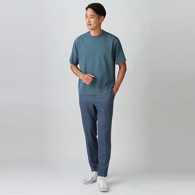 AOYAMA 【洋服の青山】裾上げ済み デニムライク スラックス メンズ