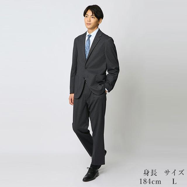 今期新品ライクストレッチスラックス&ジャケット　セットアップ36 グレー 4S CROSS】【年間】セットアップジャケット/グレー×ハウンドトゥース