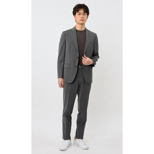 ノーカラースーツ　ワイドパンツ　ブルックスブラザーズ　カシミヤ混　グレー系 AOYAMA 【洋服の青山】乾燥機対応 スラックス メンズ スリム 春夏用