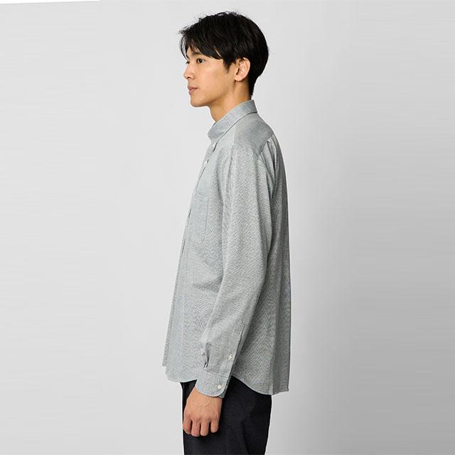 AOYAMA 【洋服の青山】ニットシャツ 長袖 メンズ 春夏 秋冬 グレー