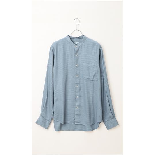 AOYAMA 【洋服の青山】メンズ 秋冬 ブルー系 バンドカラーシャツ