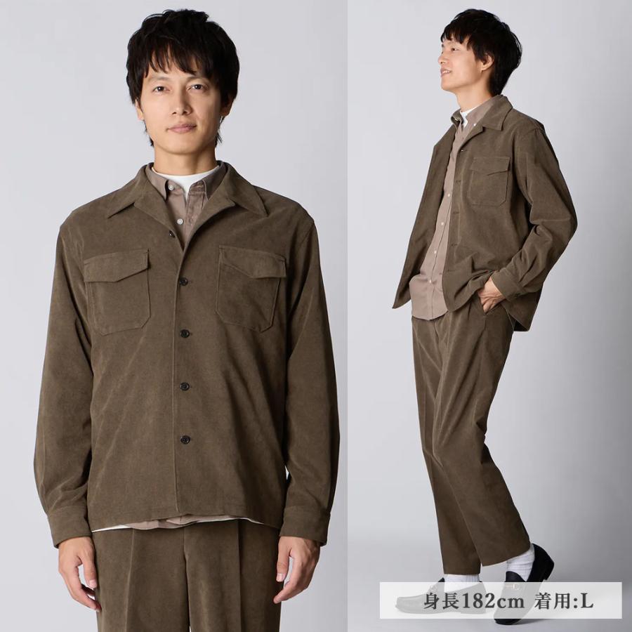 ブラウン シャツジャケット kkcloset slo ダークブラウン ボタン付き