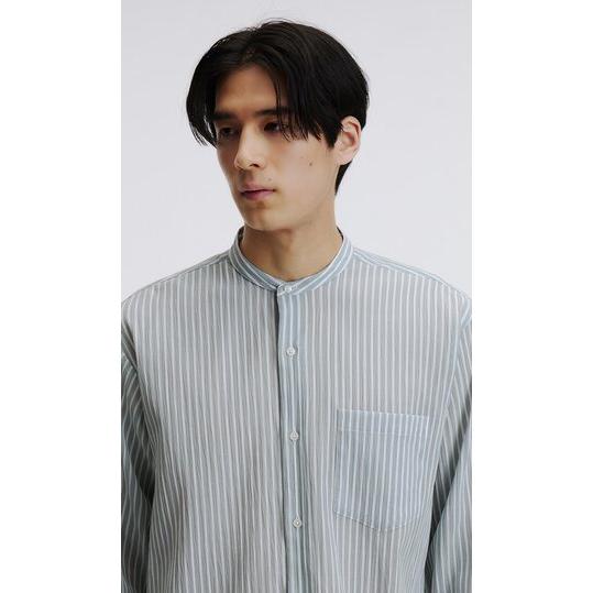 AOYAMA 【洋服の青山】綿100％ バンドカラーシャツ 7分袖 メンズ