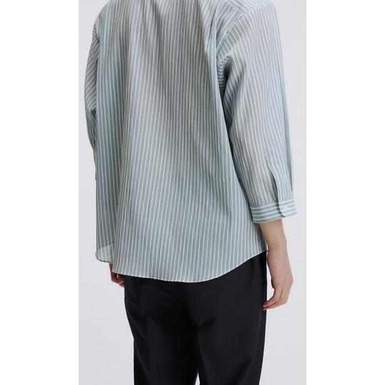 AOYAMA 【洋服の青山】綿100％ バンドカラーシャツ 7分袖 メンズ