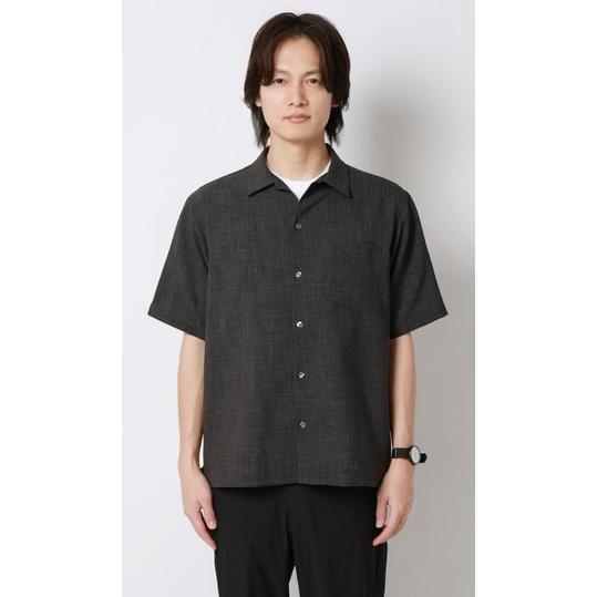 AOYAMA 【洋服の青山】リネンライク カジュアルシャツ オープンカラー