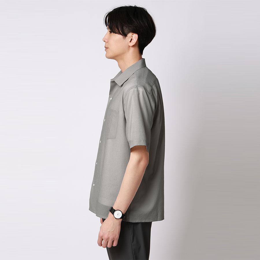 AOYAMA 【洋服の青山】エアリーシャツ メンズ 半袖 盛夏 夏用 グレー