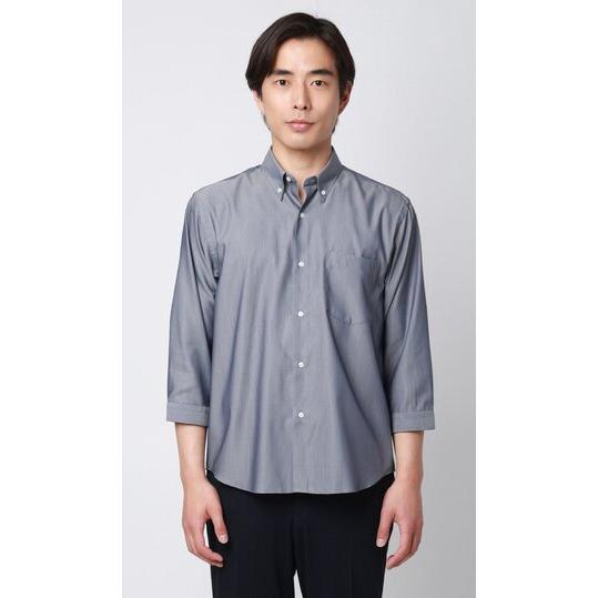 AOYAMA 【洋服の青山】リヨセル混ボタンダウンシャツ 7分袖 メンズ