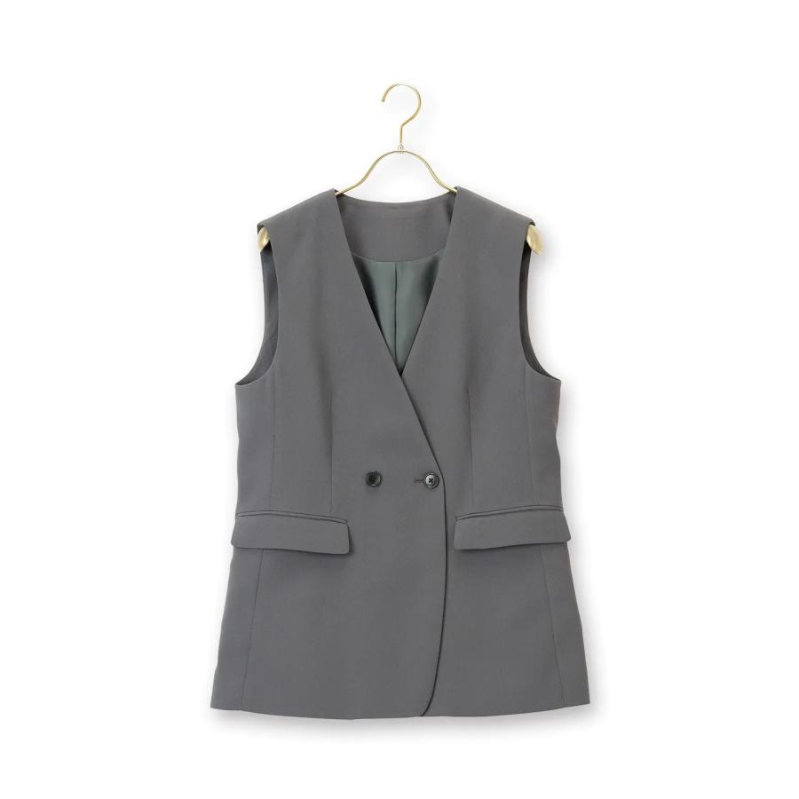 AOYAMA 【洋服の青山】レディース ジレ 無地 ノースリーブ 春 夏 秋 冬