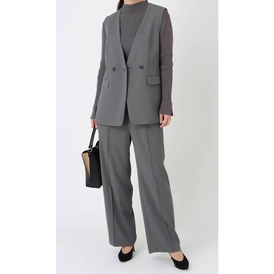 AOYAMA 【洋服の青山】レディース ジレ 無地 ノースリーブ 春 夏 秋 冬