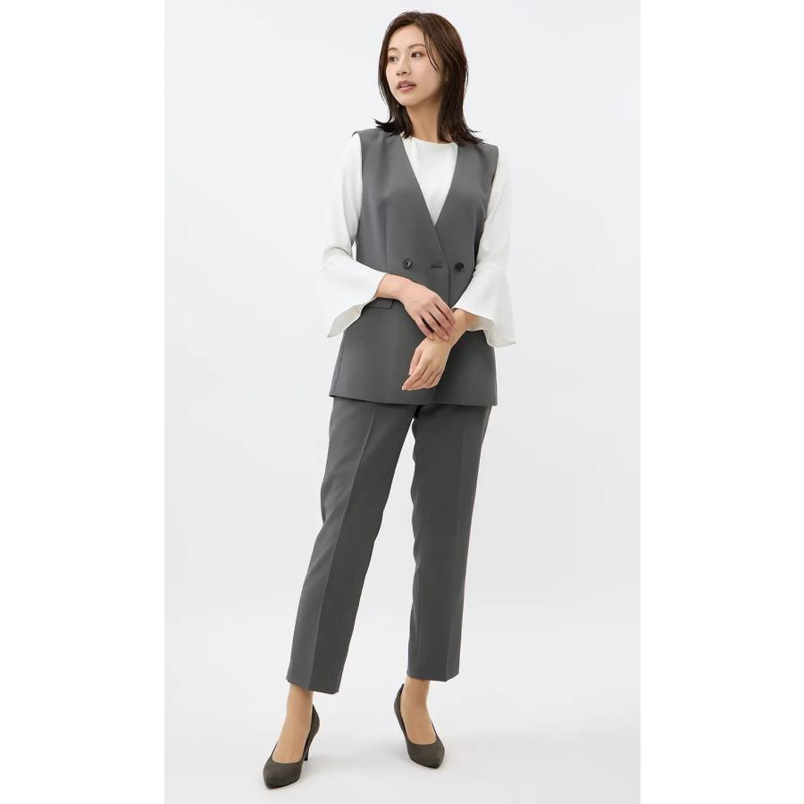 AOYAMA 【洋服の青山】レディース ジレ 無地 ノースリーブ 春 夏 秋 冬