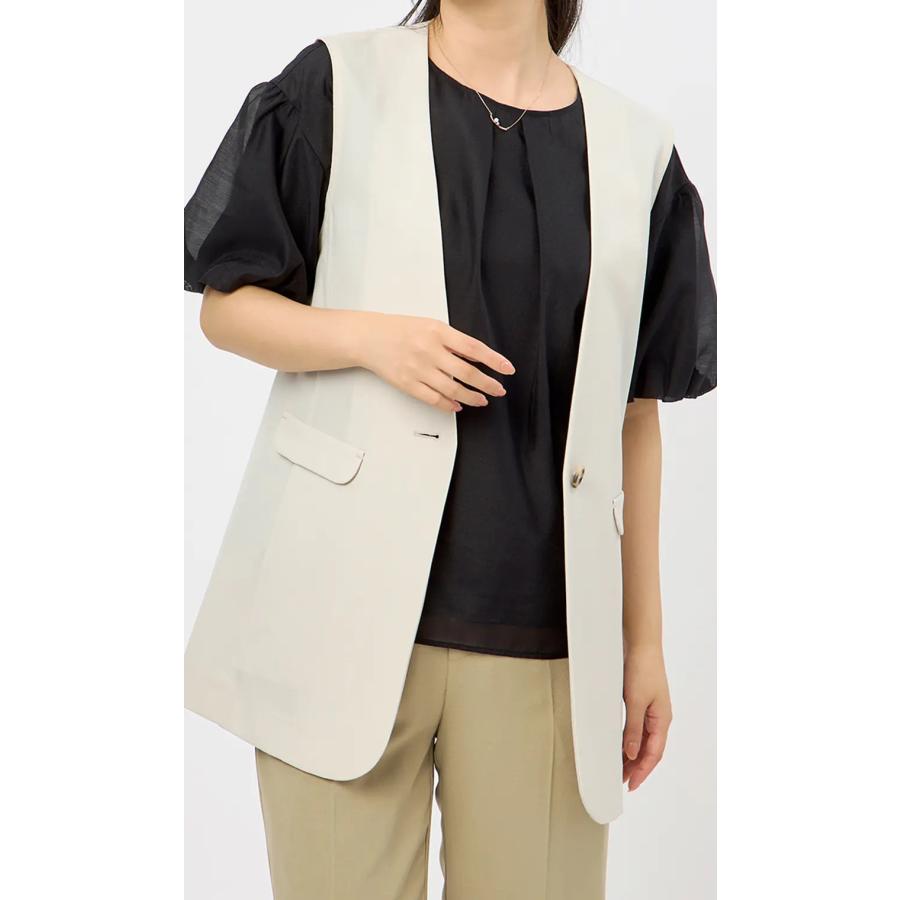 AOYAMA 【洋服の青山】春夏 ホワイト系 シャツジレ ジレ 裏地なし