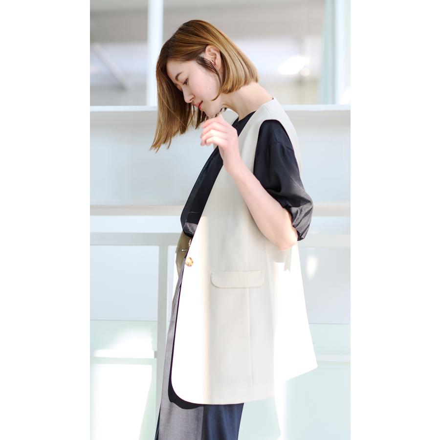 コムコム　ホワイトジレ AOYAMA 【洋服の青山】春夏 ホワイト系 シャツジレ ジレ 裏地なし