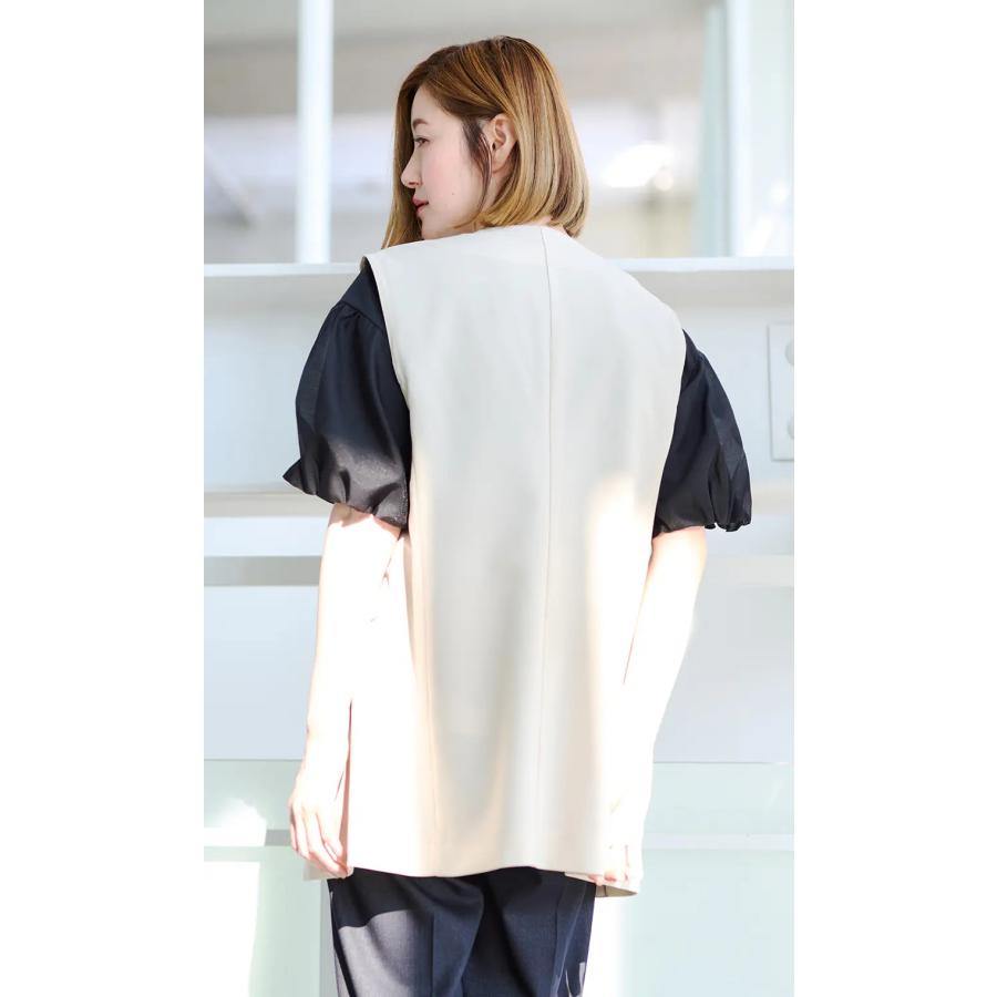 AOYAMA 【洋服の青山】春夏 ホワイト系 シャツジレ ジレ 裏地なし