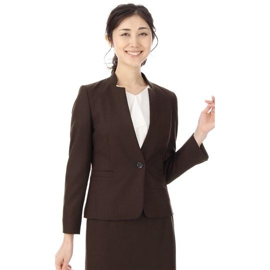 秋冬用 ブラウン系 セット着用可 ストレッチ きざみ衿 1ボタンvカラージャケット Anchor Woman Person S 洋服の青山plus 通販 Paypayモール
