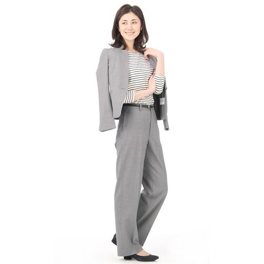 オールシーズン用 グレー系 セット着用可 ストレッチ きざみ衿 1ボタンジャケット Anchor Woman Person S 洋服の青山plus 通販 Paypayモール