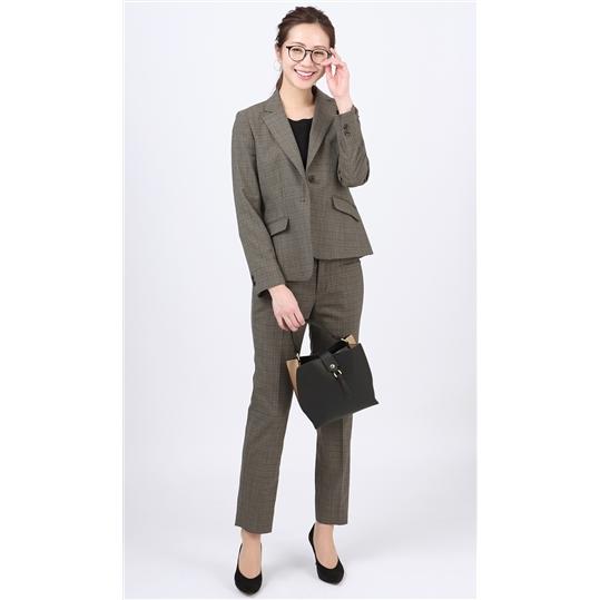ARMANI　テーラードジャケット　長袖　シングルボタン　ベージュ　チェック Re:EDIT テーラードジャケット レディース シアー アウター