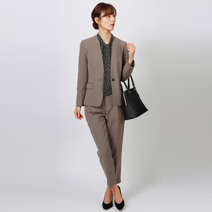 AOYAMA 【洋服の青山】オールシーズン ブラウン Vノーカラー AOYAMA 【洋服の青山】オールシーズン ブラウン Vノーカラー