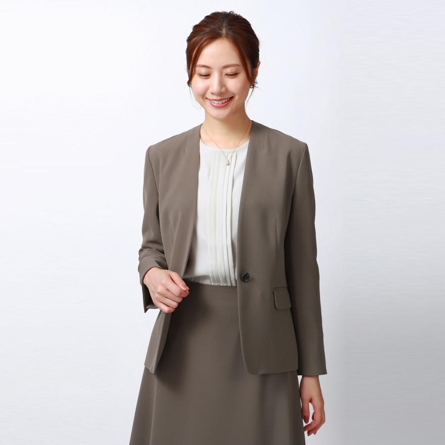 AOYAMA 【洋服の青山】オールシーズン ブラウン Vノーカラー AOYAMA 【洋服の青山】オールシーズン ブラウン Vノーカラー