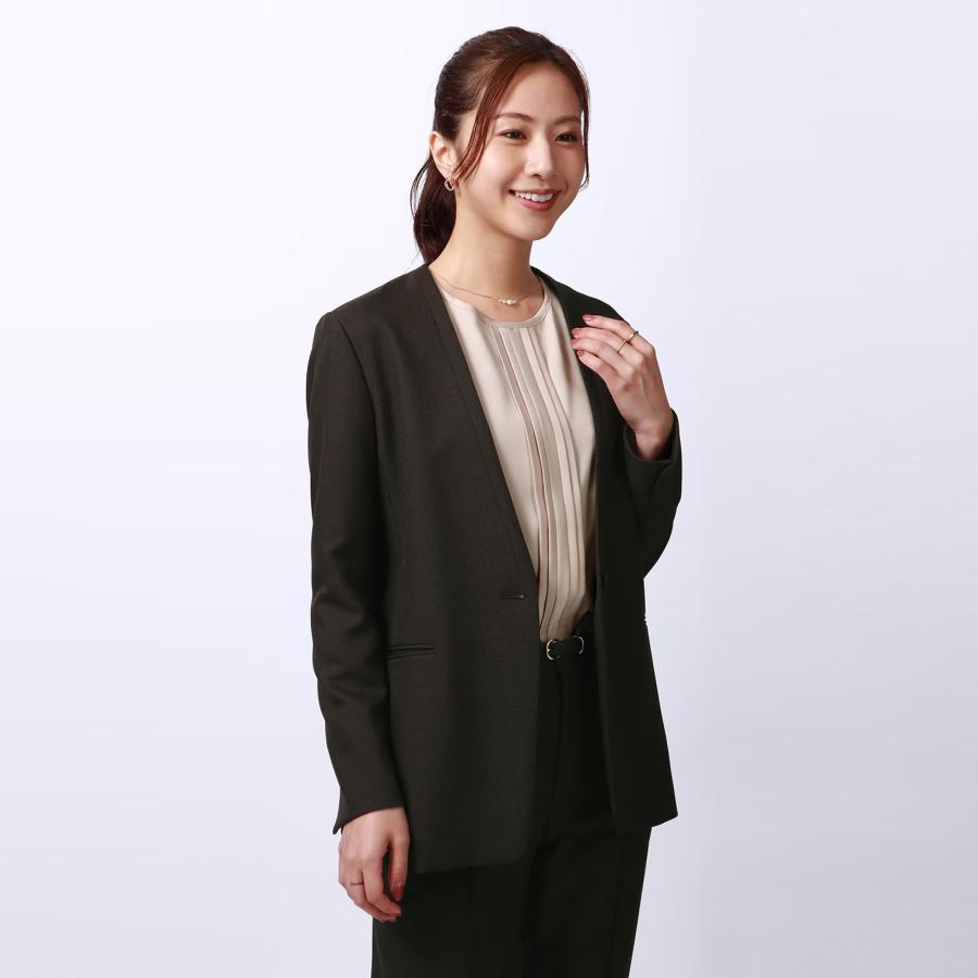 青山 - 1ボタンVカラーロングジャケット( AJ235048-E ) 1ボタンVカラーロングジャケット【Instagram共創企画