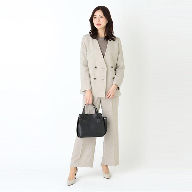 AOYAMA 【洋服の青山】セットアップ可 ダブルジャケット ノーカラー