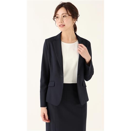 [未着用新品]ネイビー テーラードジャケット AOYAMA 【洋服の青山】盛夏用 ネイビー系 1ボタンテーラードジャケット