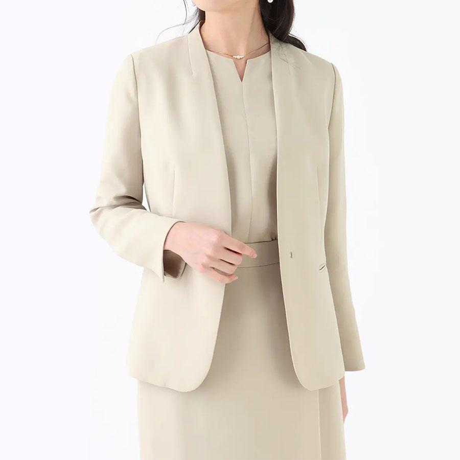 AOYAMA 【洋服の青山】セットアップ可 動きやすい ノーカラー