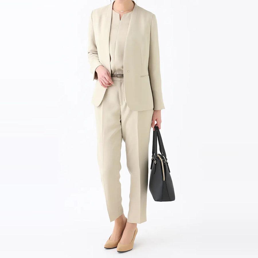 AOYAMA 【洋服の青山】セットアップ可 動きやすい ノーカラー