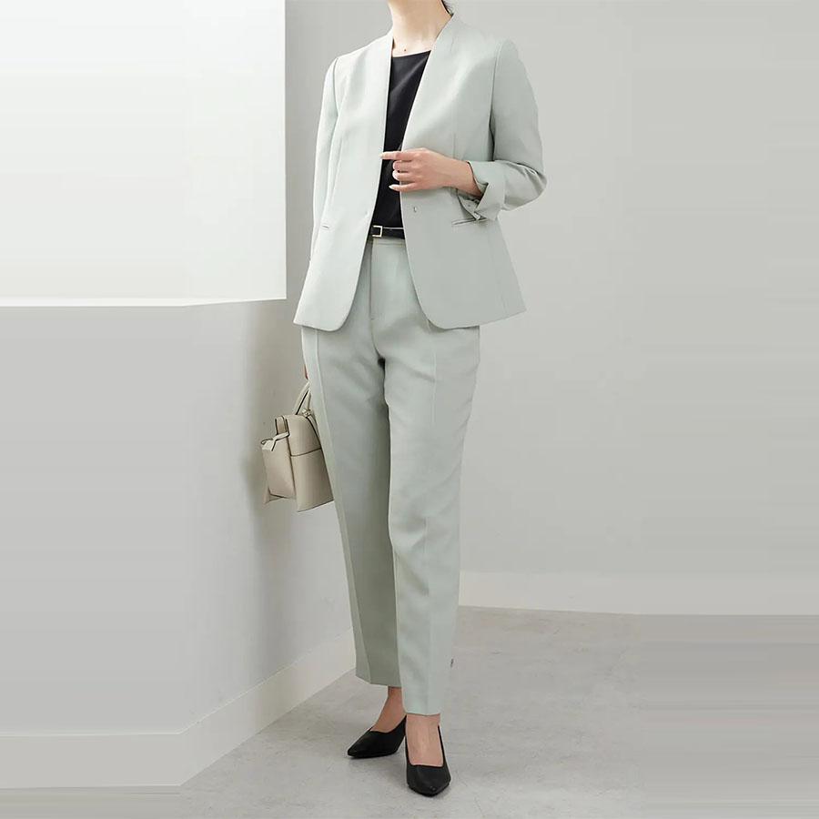洋服の青山 レディーススーツ ジャケット&スカート セット 15号 AOYAMA 【洋服の青山】5〜15号 春夏秋冬 フロントホックVカラー