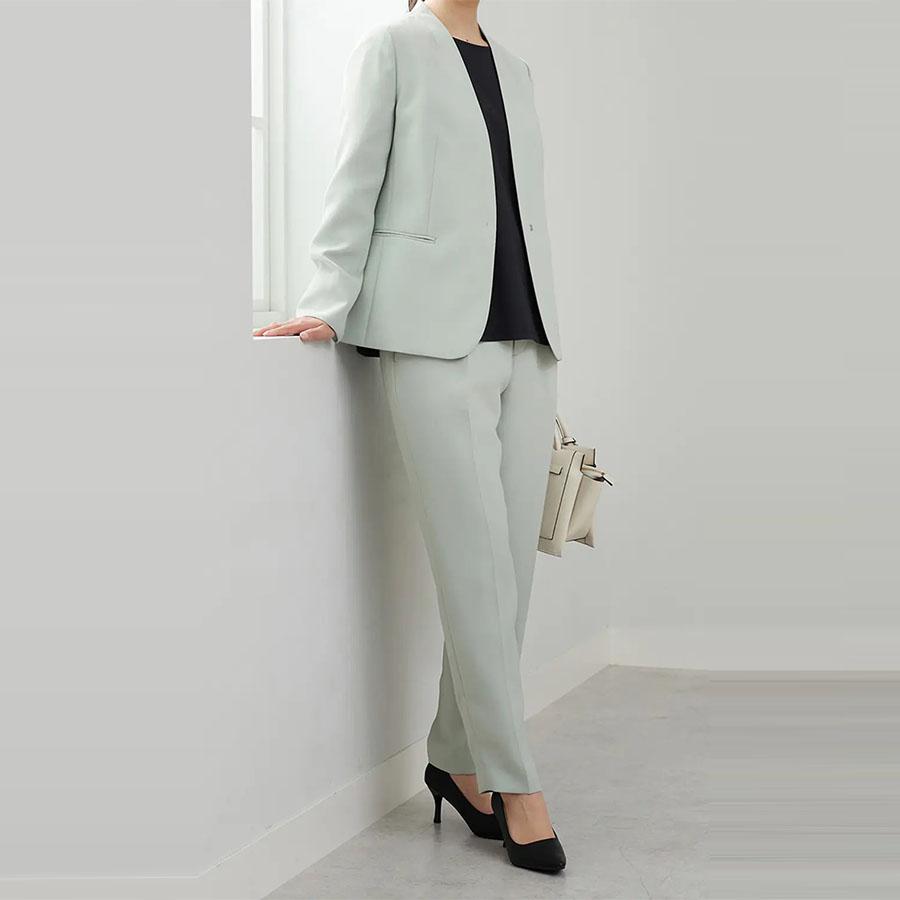洋服の青山 レディーススーツ ジャケット&スカート セット 15号 AOYAMA 【洋服の青山】5〜15号 春夏秋冬 フロントホックVカラー